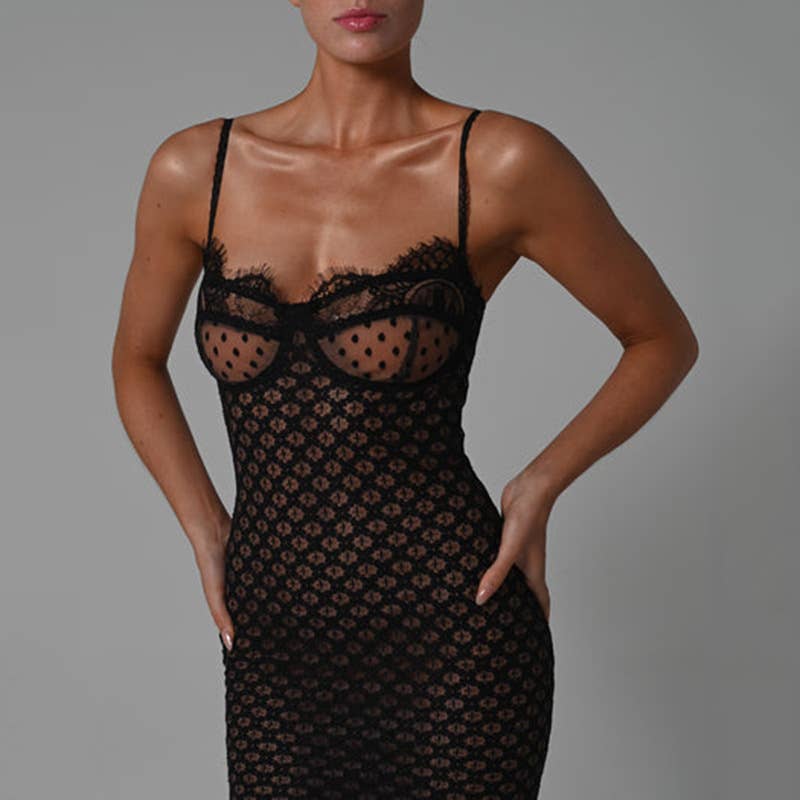 Laurens Lace Slit Dress Wild Cactus Boutique