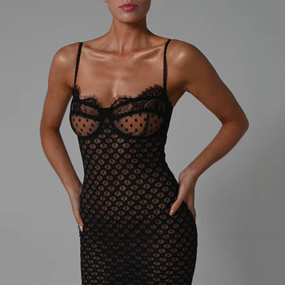 Laurens Lace Slit Dress Wild Cactus Boutique