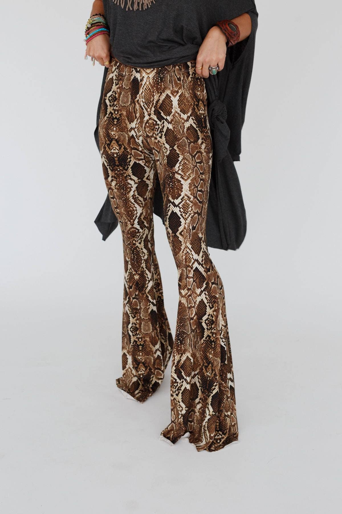 Cher Snake Flare Pants Wild Cactus Boutique