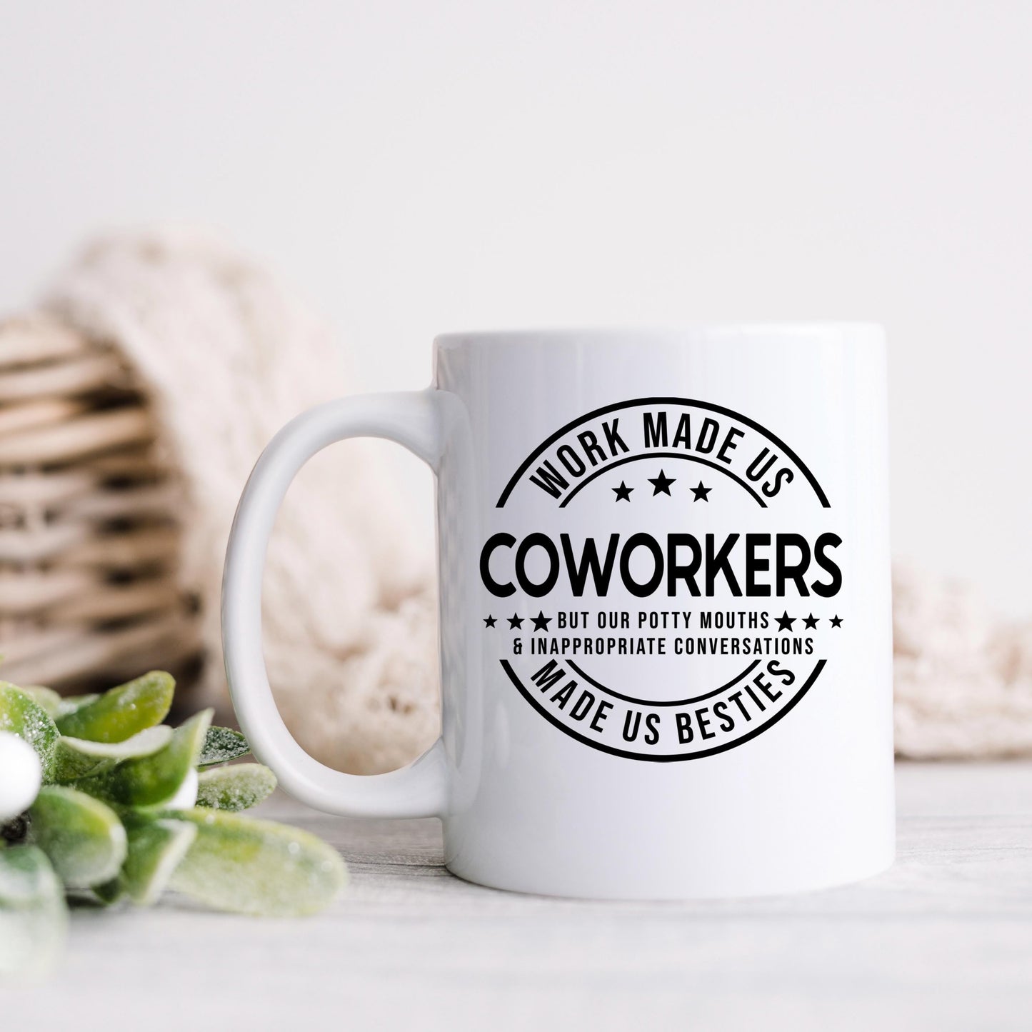 Funny Coworker Mug - Ceramic Coffee Cup | Office Humor Gift, Dishwasher Safe Joyful Moose