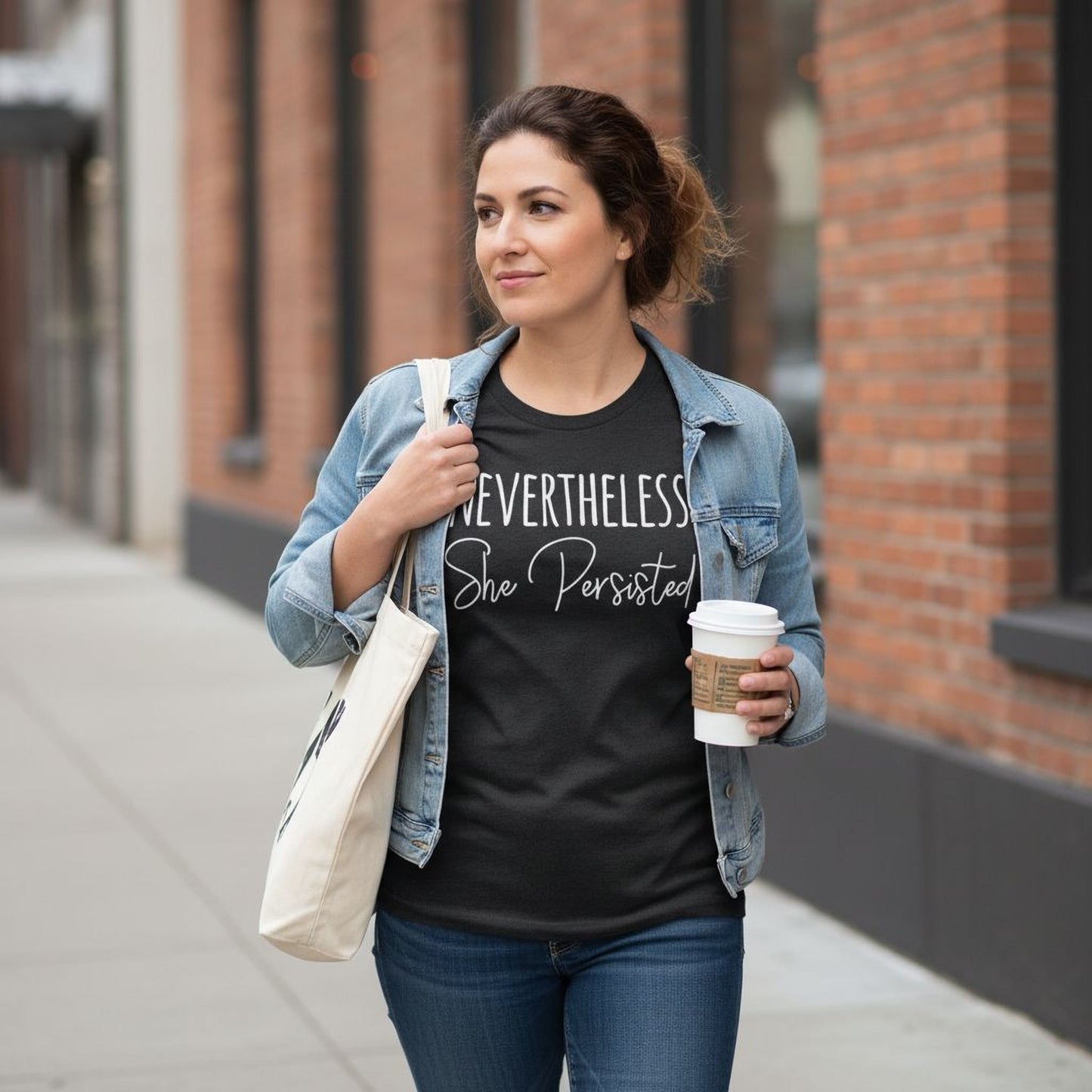 Nevertheless She Persisted Shirt - Women's Graphic Tee With Trendy Black Design Joyful Moose