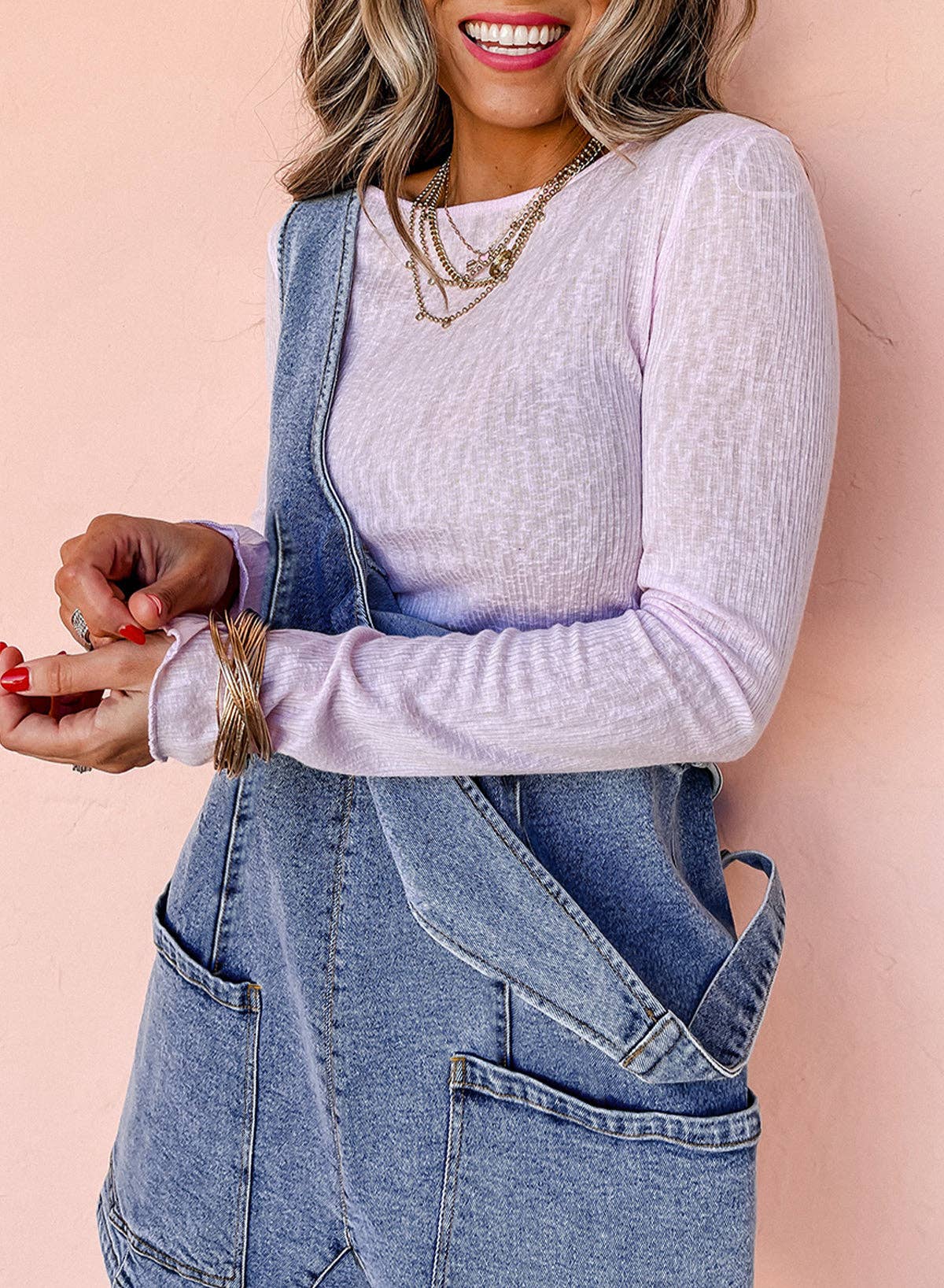 Denim Sleeveless Patched Pocket Romper Thread & Co. Boutique, LLC