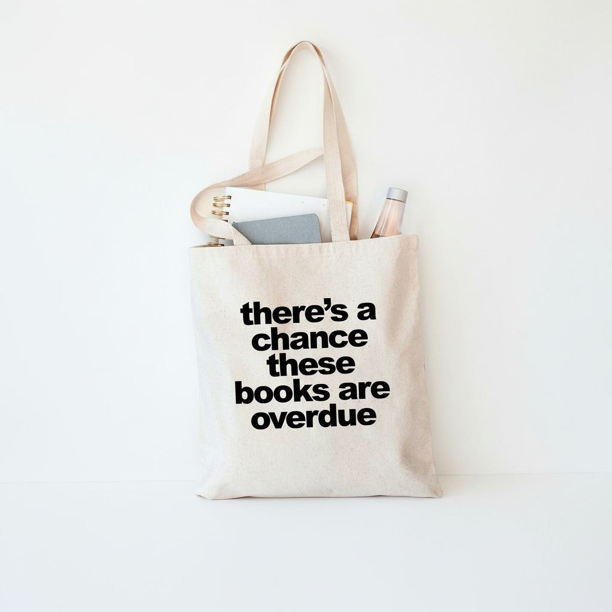 Book Bag, Overdue Library Books Funny Canvas Tote Bag Joyful Moose