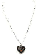 Western Heart B*tch Engraved Necklace Wild Cactus Boutique