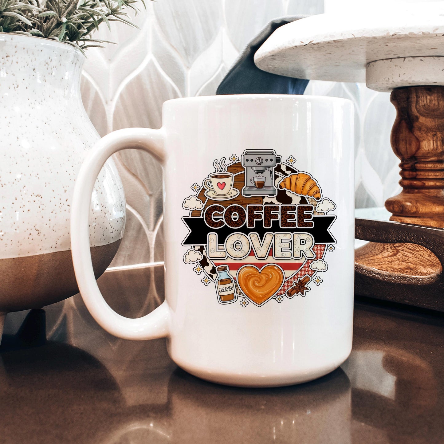 Coffee Lover Mug - Espresso Machine Ceramic Coffee Cup Gift for Latte Lovers Joyful Moose