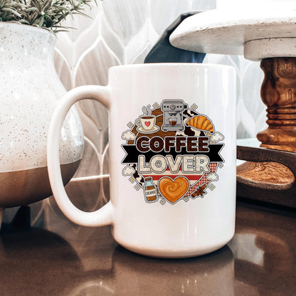 Coffee Lover Mug - Espresso Machine Ceramic Coffee Cup Gift for Latte Lovers Joyful Moose