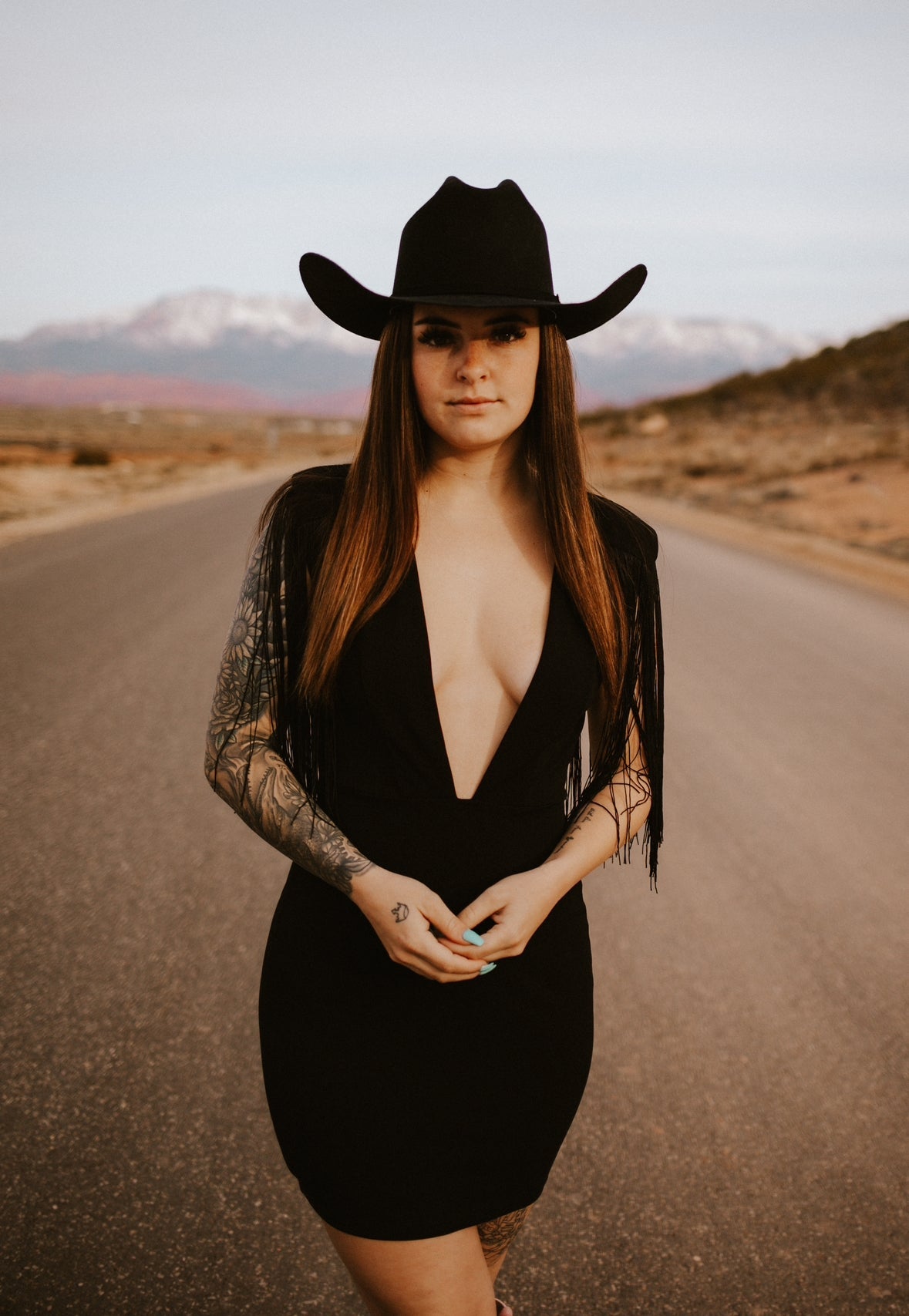 Dallas' Fringe Deep Neck Mini Dress Wild Cactus Boutique