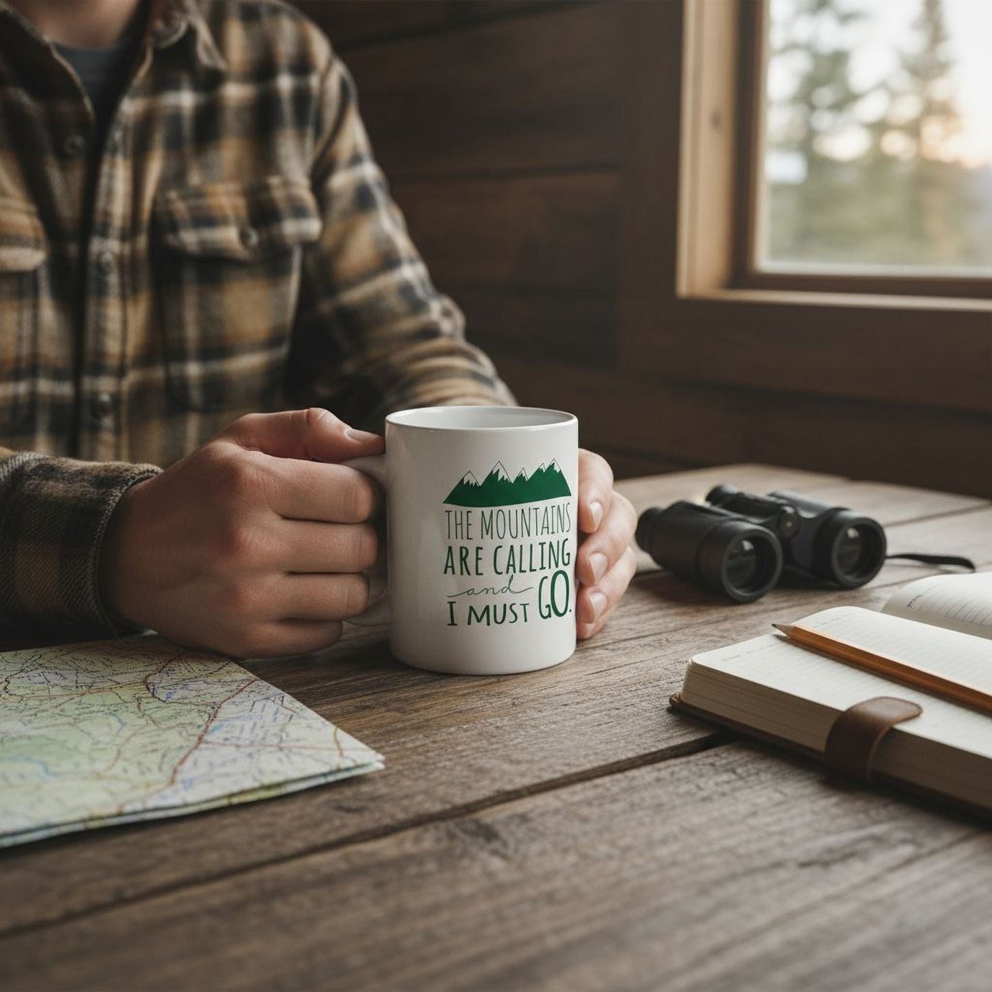 Mountain Coffee Mug – Ceramic Rocky Mountain Mug | Dishwasher Safe, Camping Gift Joyful Moose