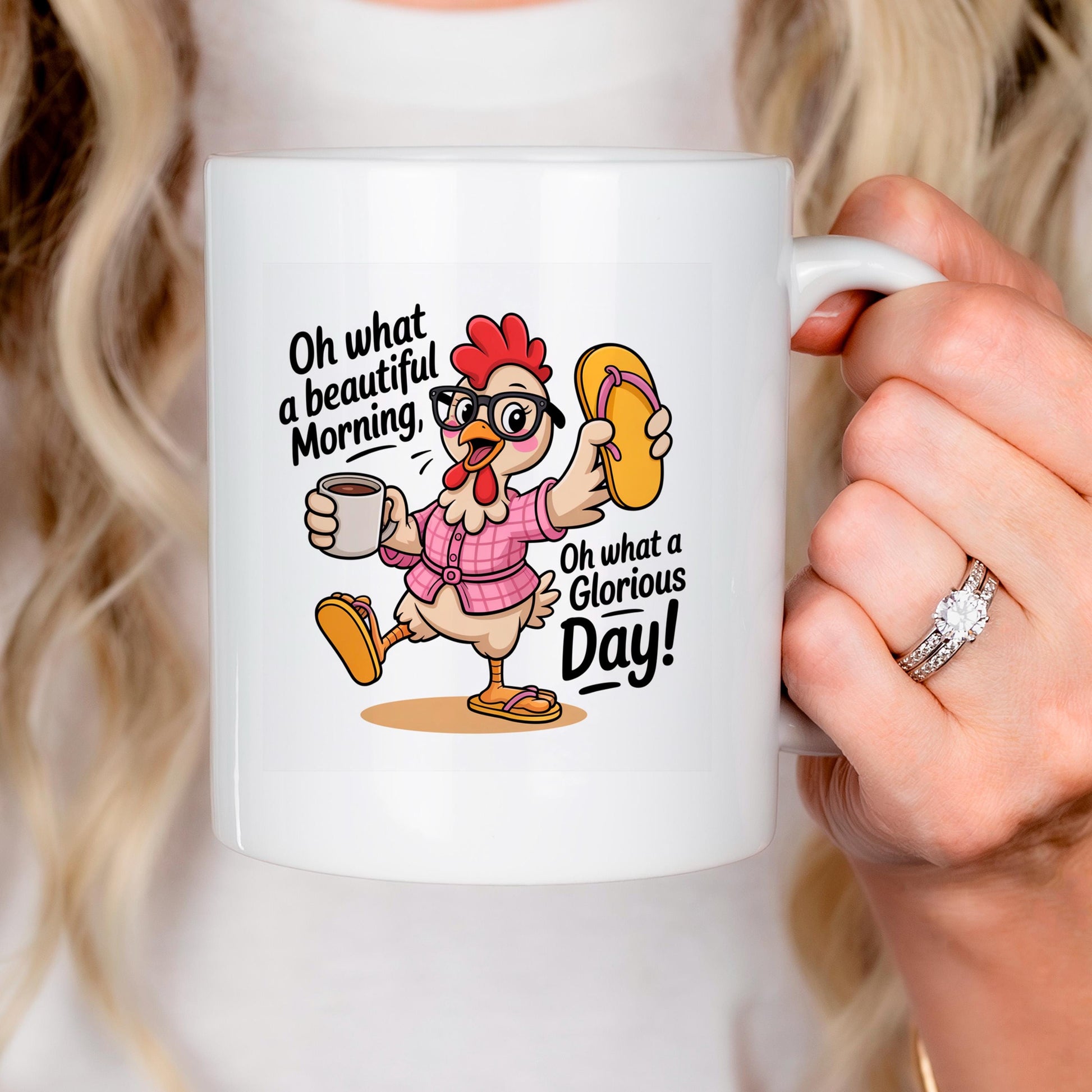 Funny Chicken Mug - Ceramic Coffee Mug, Microwave Safe Morning Cup Joyful Moose