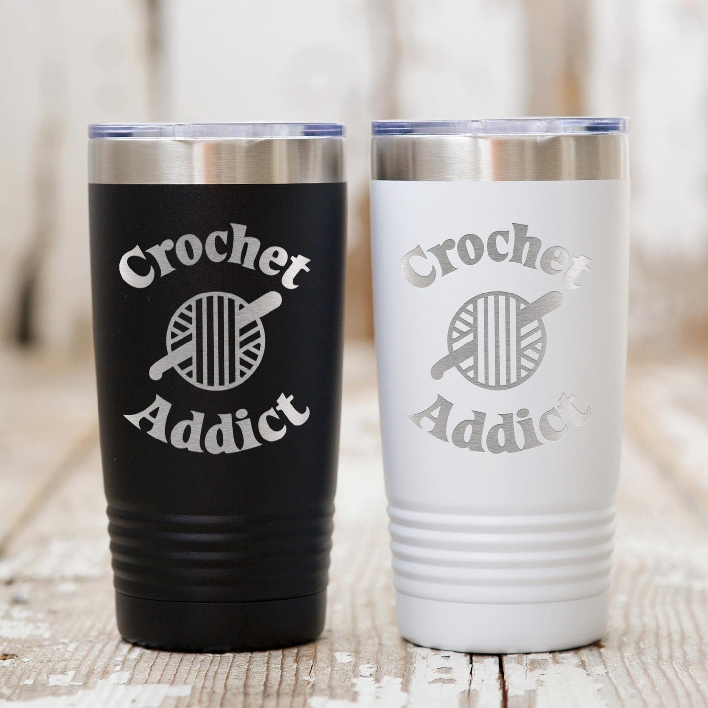 Insulated Travel Mug - 20 oz Engraved Tumbler With Double Wall Insulation For Crochet Lovers Joyful Moose