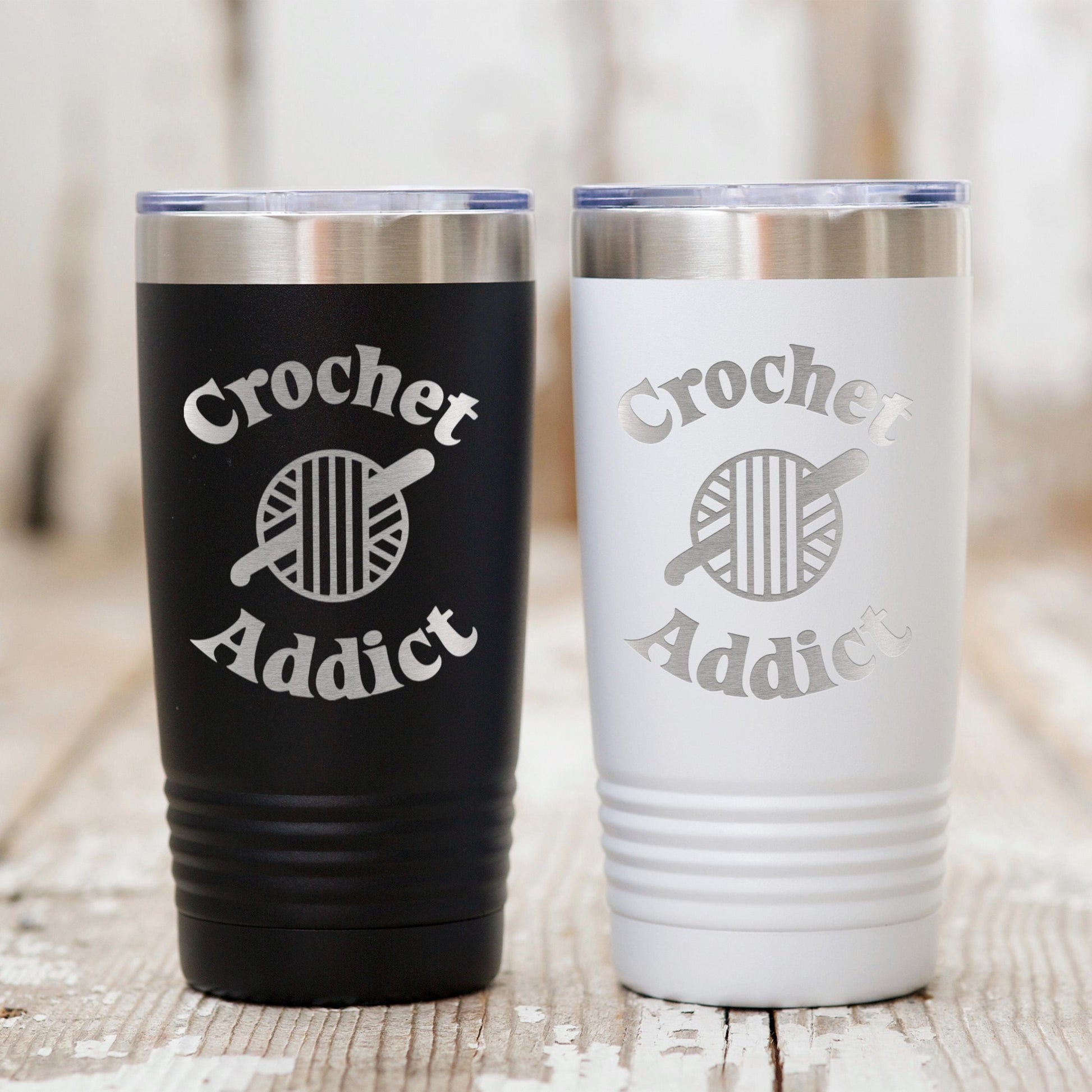 Insulated Travel Mug - 20 oz Engraved Tumbler With Double Wall Insulation For Crochet Lovers Joyful Moose