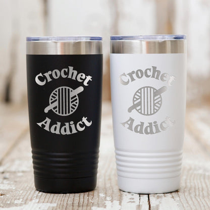 Insulated Travel Mug - 20 oz Engraved Tumbler With Double Wall Insulation For Crochet Lovers Joyful Moose