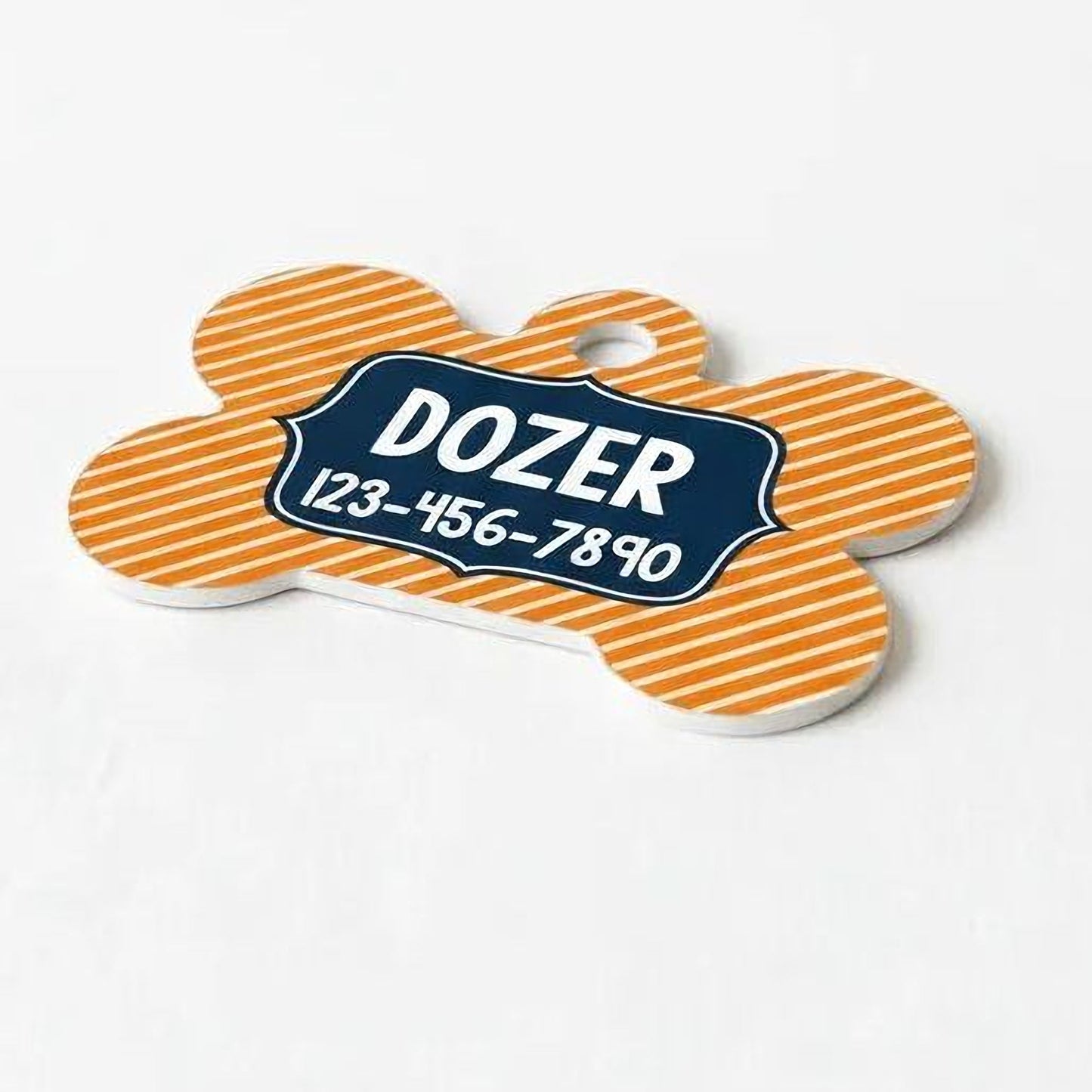 Personalized Dog Tag - Custom Dog Collar Bone Shaped Tag with Vibrant Print Joyful Moose