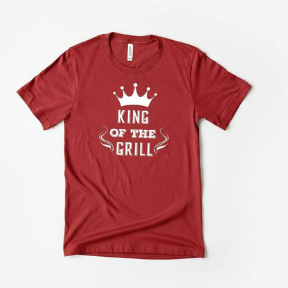 Men's Grill T-shirt King of the Grill BBQ Cooking Gift for Dad Grilling Gift Idea Joyful Moose