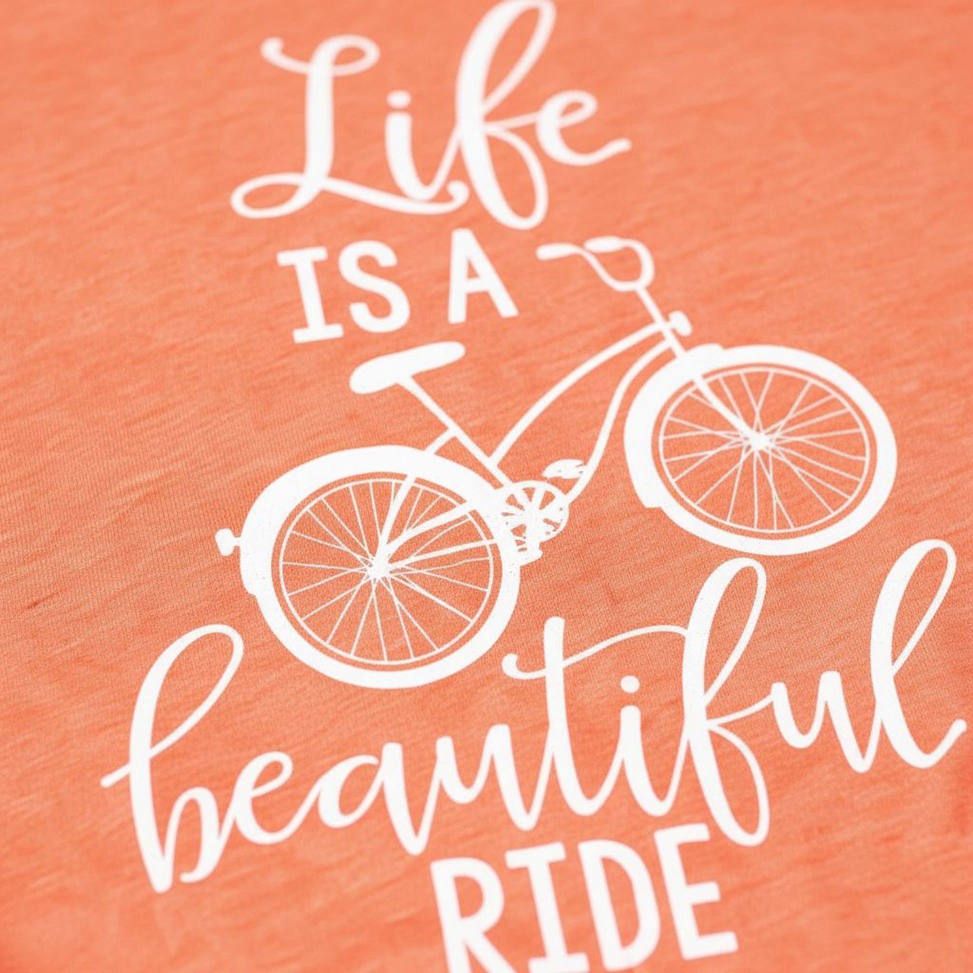 Bicycle Tshirt - Life is Beautiful Ride Quote - Graphic Tee Bicycle Gift Joyful Moose