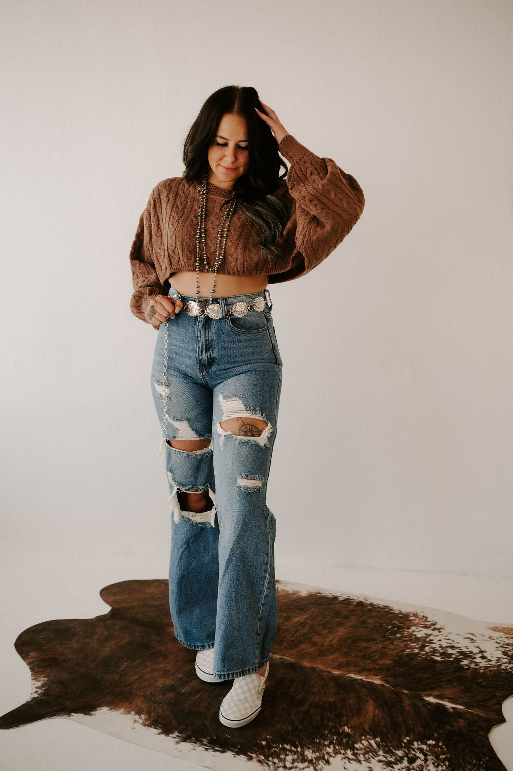 Kimber's Fall Boho Crop Sweater Wild Cactus Boutique
