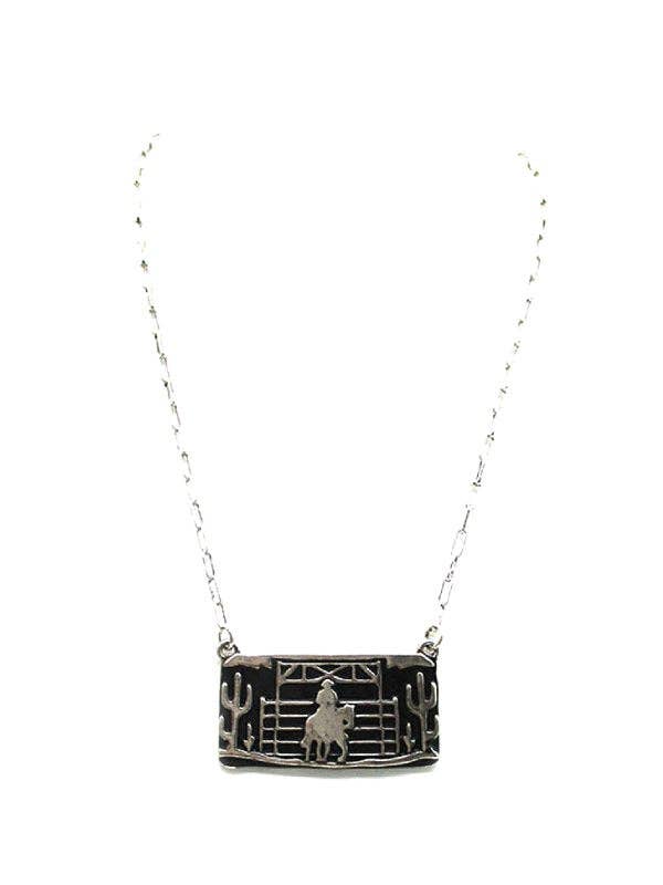 Western Cowboy Ranch Pendant Necklace Wild Cactus Boutique