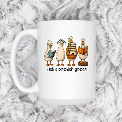 Bookish Goose Coffee Mug - Funny Book Lover Gift | Quirky Ceramic 11 oz or 15 oz Joyful Moose