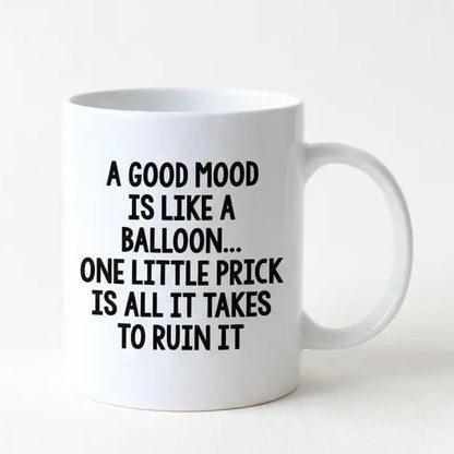 Funny Coffee Mug – Witty Balloon Saying Ceramic Cup | Dishwasher Safe Gift Joyful Moose