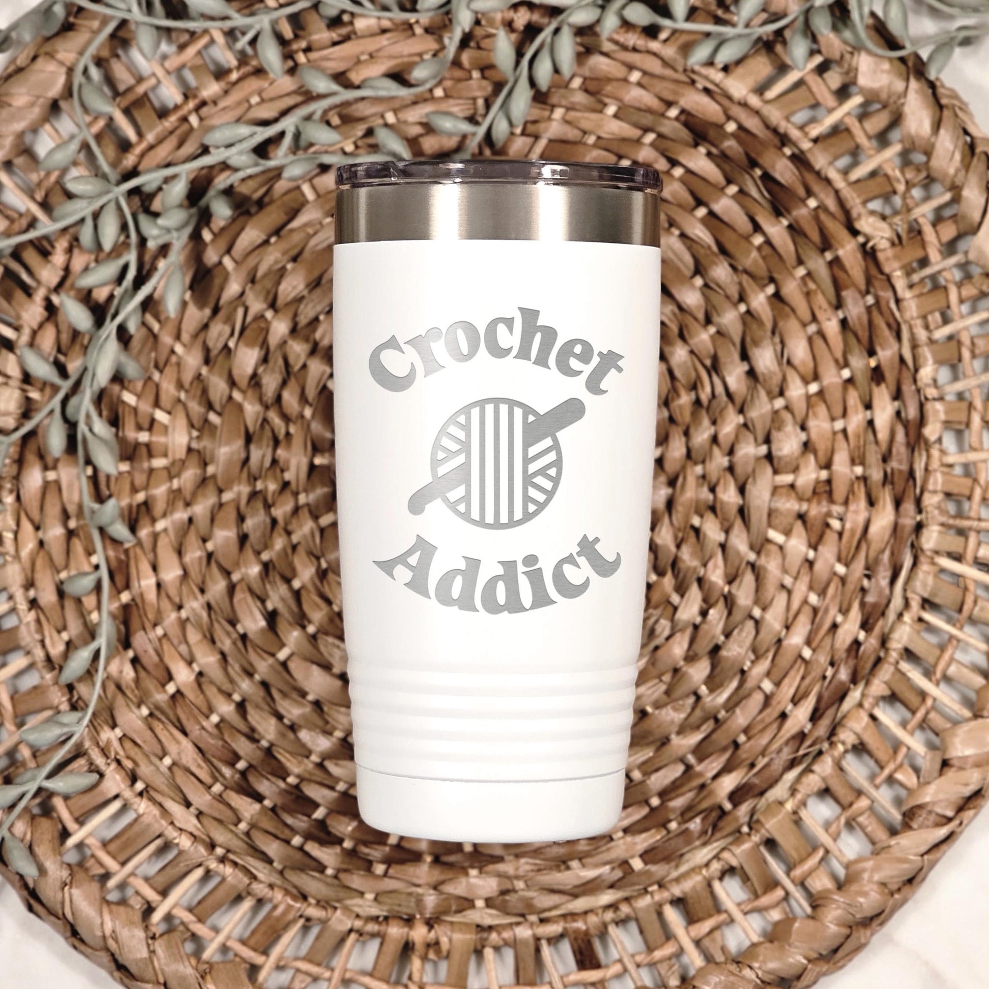 Insulated Travel Mug - 20 oz Engraved Tumbler With Double Wall Insulation For Crochet Lovers Joyful Moose