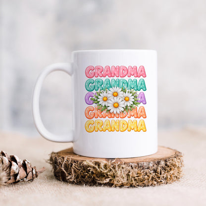 Grandma Gift Mug - Colorful Daisy Floral Coffee Cup for Nana | Mother's Day Gift Joyful Moose