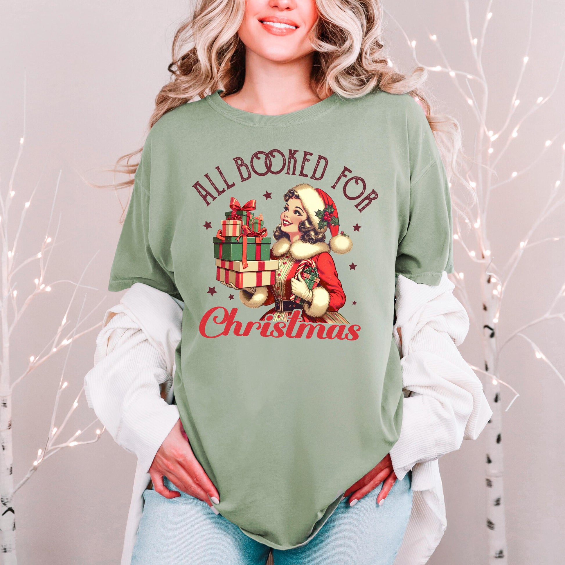 Christmas Graphic Tee – Vintage Christmas Shirt With Soft Washed Cotton Comfort Joyful Moose