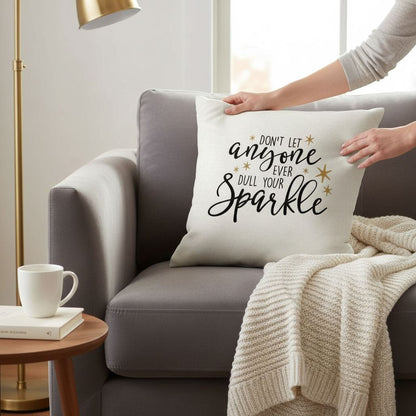 Throw Pillow Gift - Motivational Pillow Cover With Black & Gold Quote, Twill Canvas Joyful Moose