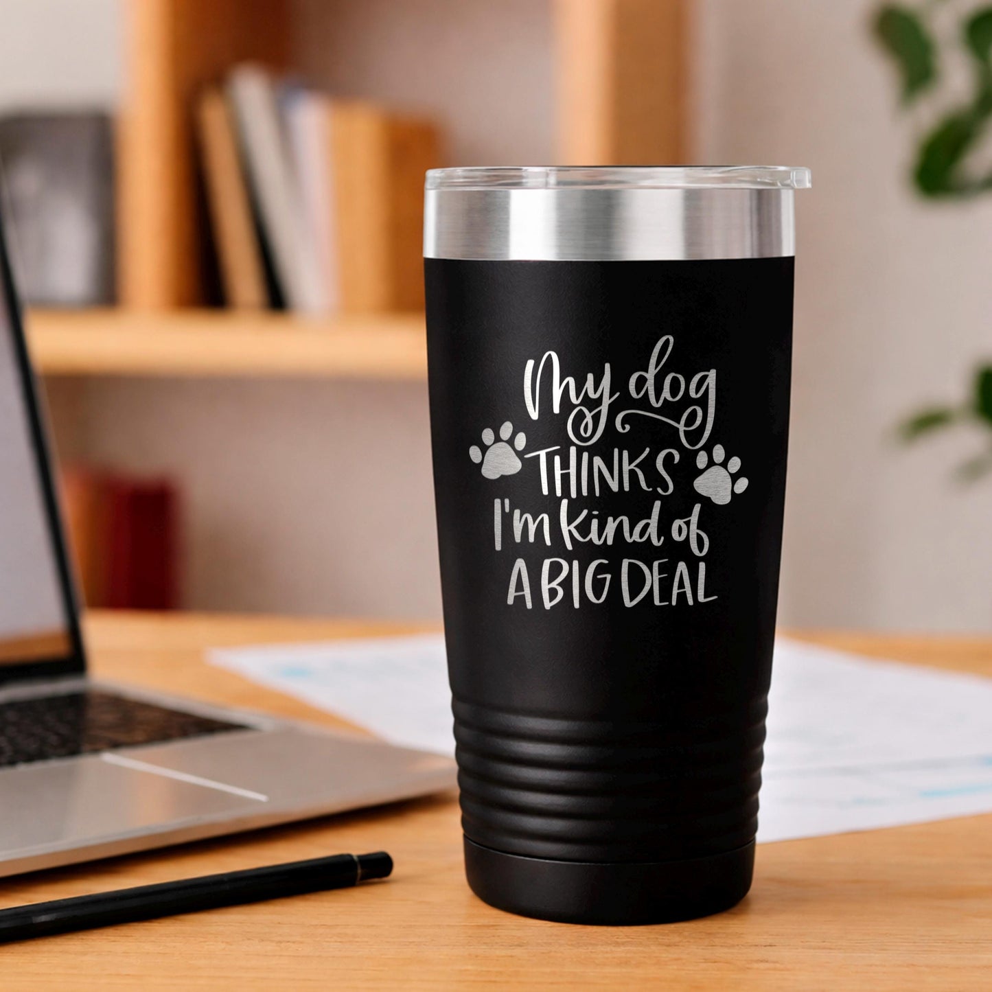 Dog Lover Tumbler - Stainless Steel Travel Coffee Cup | Funny Dog Gift, Insulated Pet Drinkware Joyful Moose