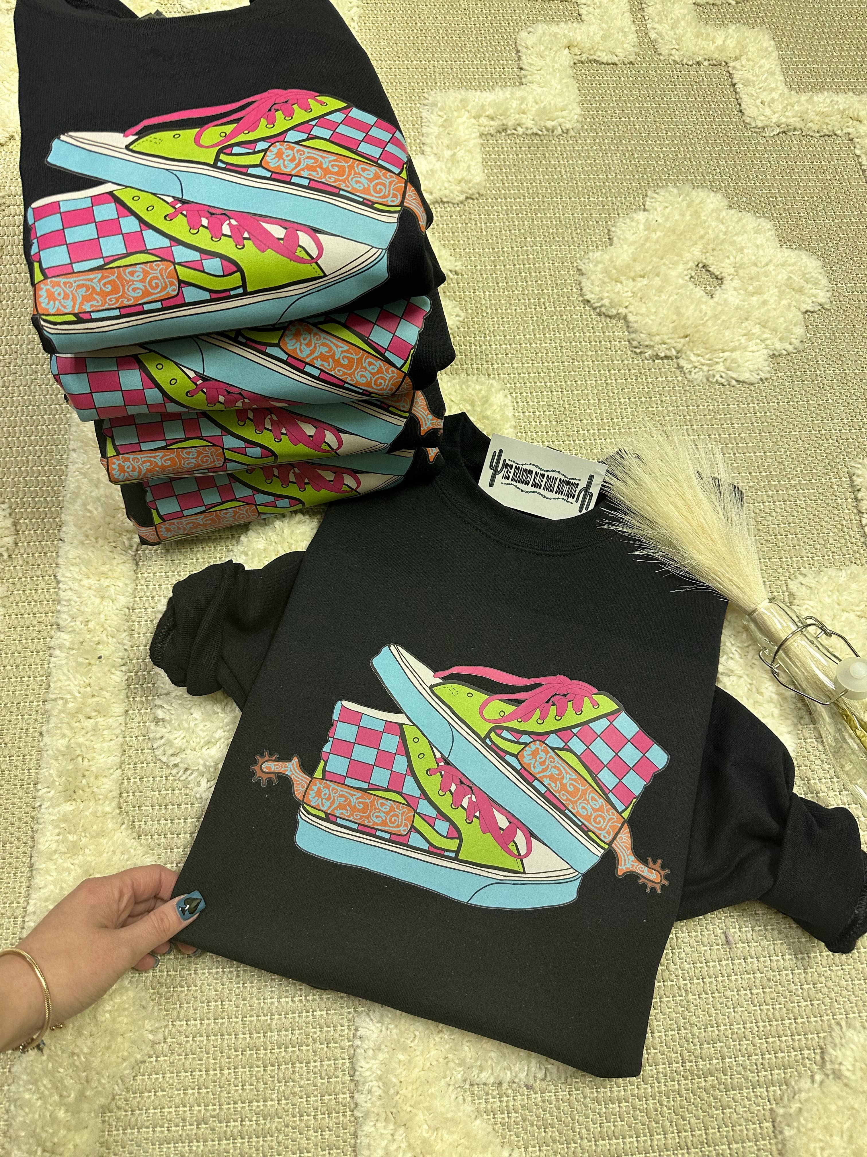Neon off the wall Western Graphic Tee/Crew Pullover Wild Cactus Boutique