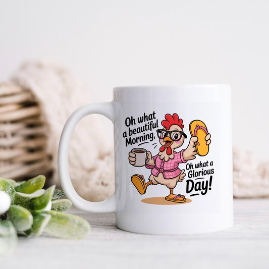 Funny Chicken Mug - Ceramic Coffee Mug, Microwave Safe Morning Cup Joyful Moose