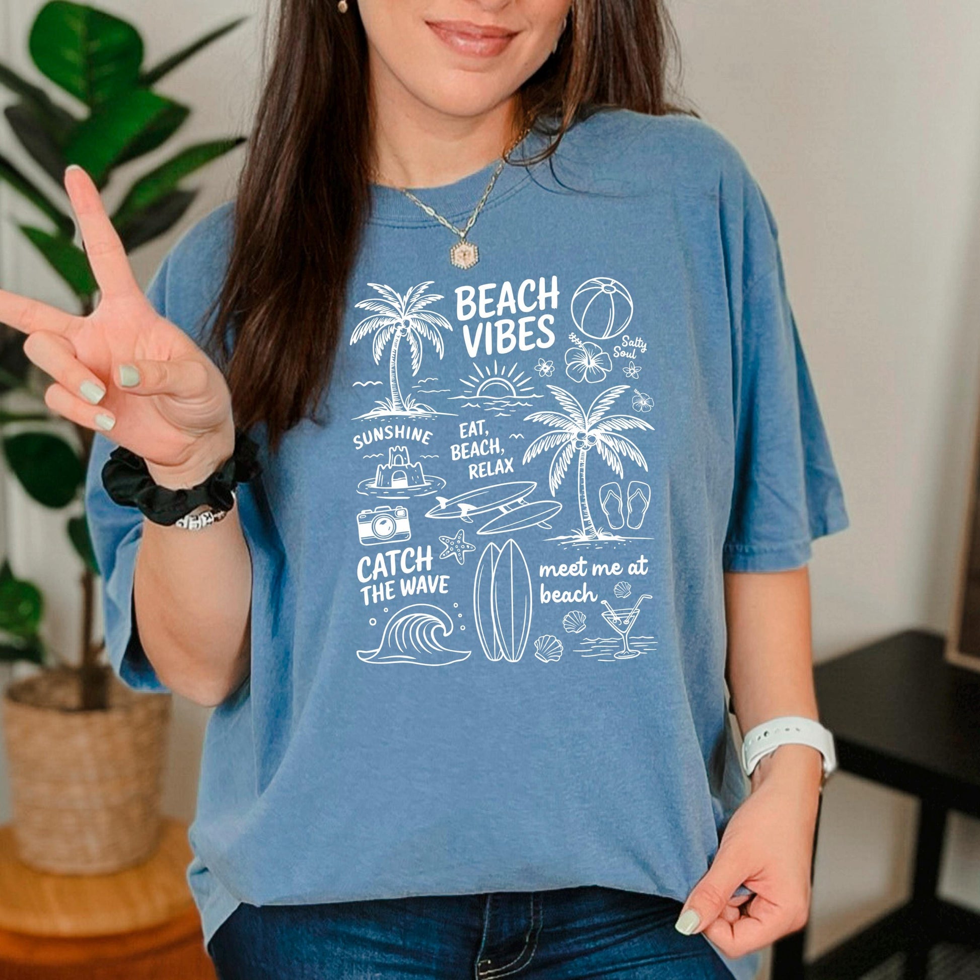 Seashell Shirt Women - Retro Comfort Colors Tee | Soft Cotton Beach Shirt Joyful Moose