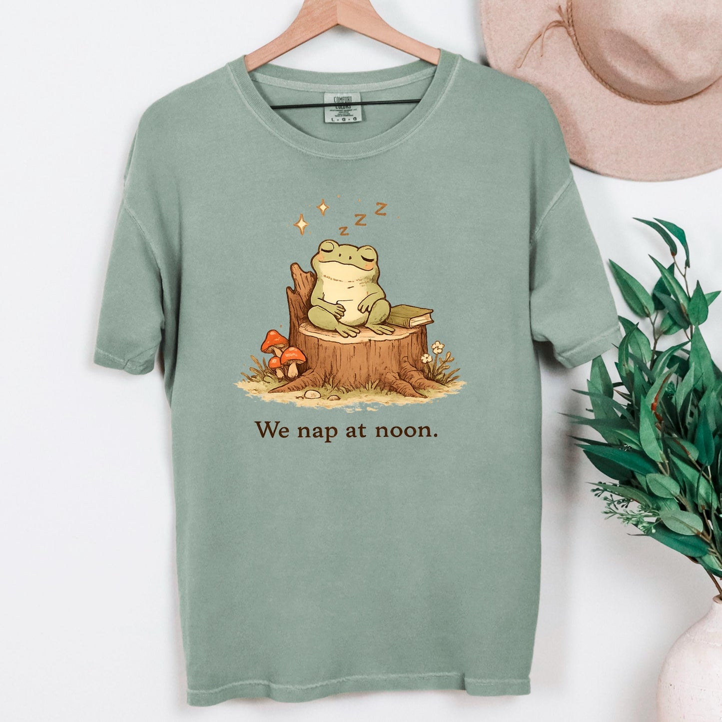 Whimsical Frog Shirt – Cute Frog Shirt With We Nap At Noon Tee, Cozy Cotton Joyful Moose