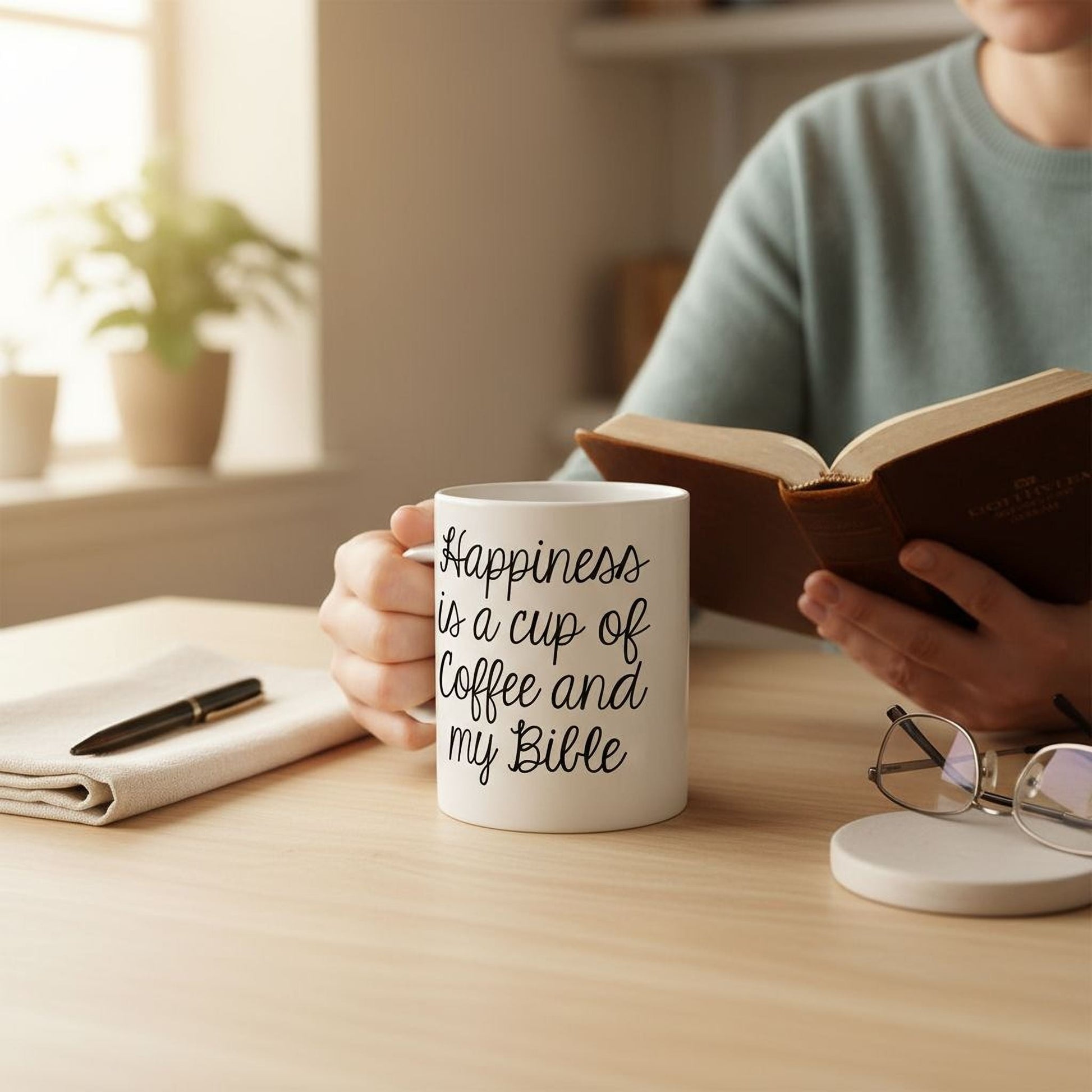 Bible Coffee Mug - Christian Coffee Mug for Her Joyful Moose