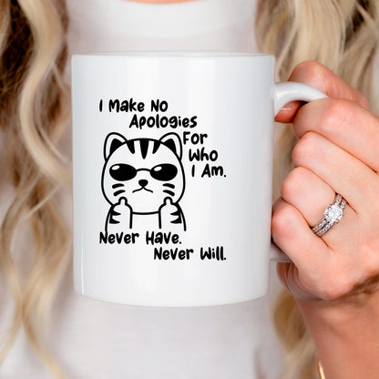Funny Cat Coffee Mug – Ceramic 11 oz Microwave Safe Sassy Quote Mug Joyful Moose