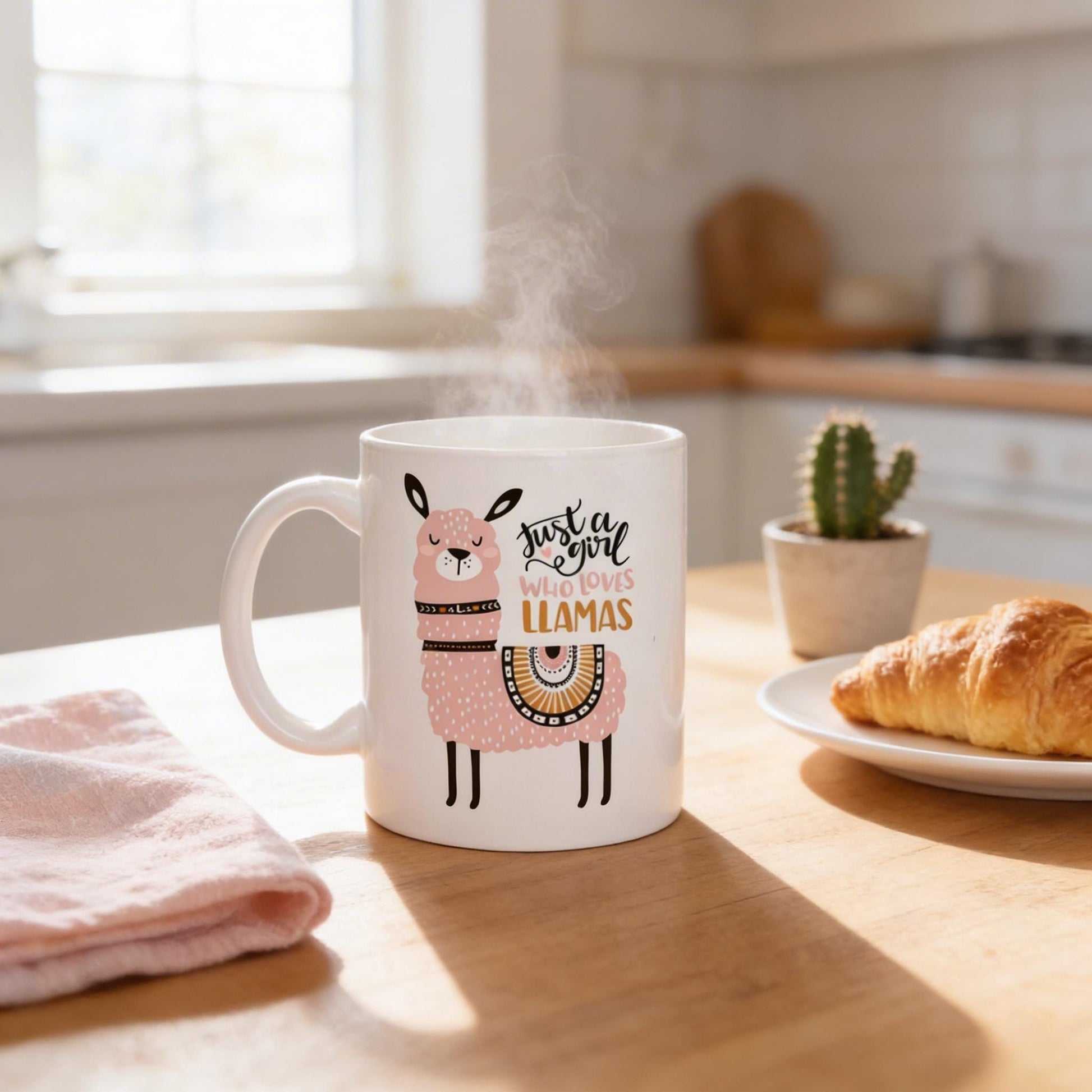 Llama Coffee Mug – Whimsical Ceramic Cup, Dishwasher Safe 11 oz & 15 oz Joyful Moose