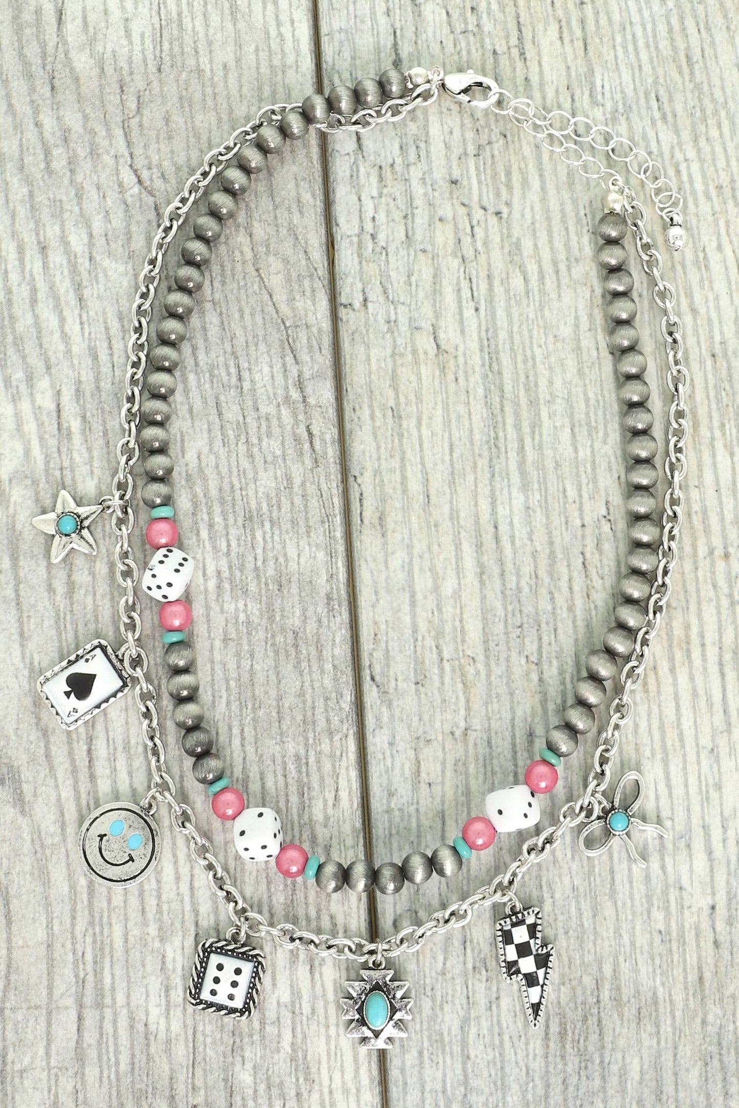 Western Gambling Multi-Charm Necklace Wild Cactus Boutique