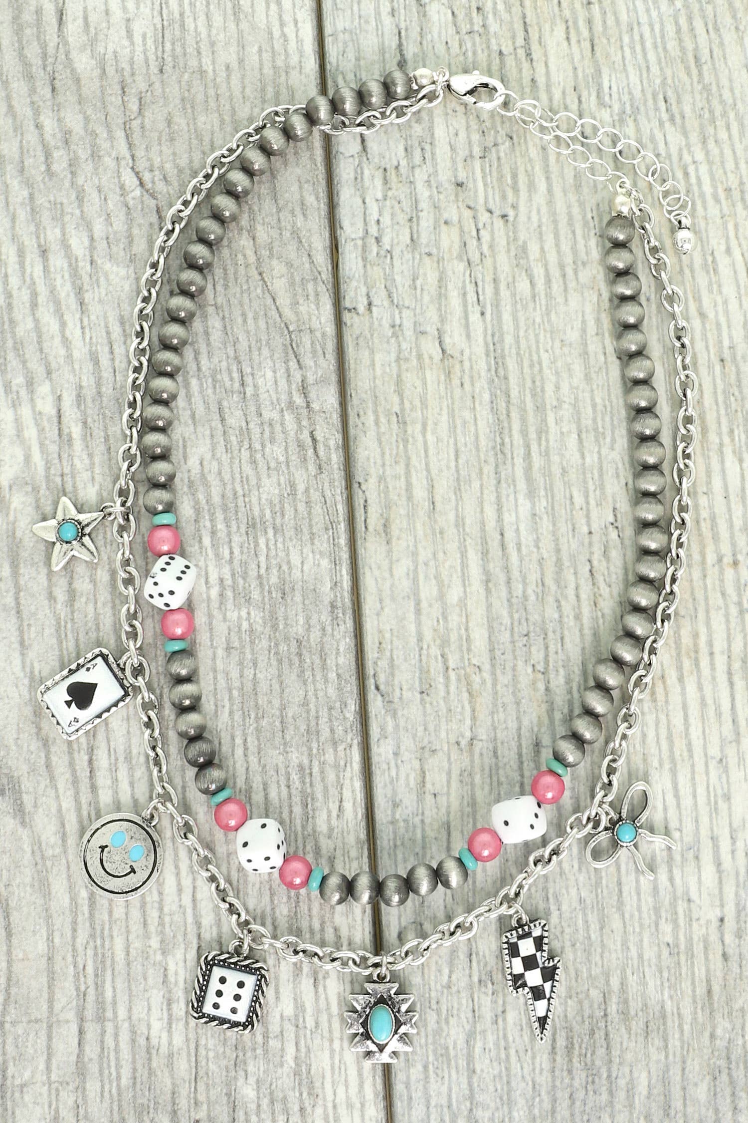 Western Gambling Multi-Charm Necklace Wild Cactus Boutique
