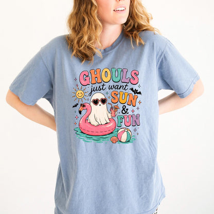 Summerween Shirt - Retro Spooky Beach Tee | Pastel Goth Halloween Summer Top Joyful Moose