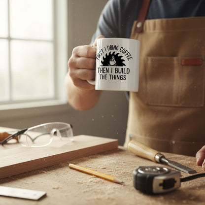 Carpenter Coffee Mug – Builder Gift Idea | Woodworker Gift | Dishwasher Safe Ceramic Mug Joyful Moose