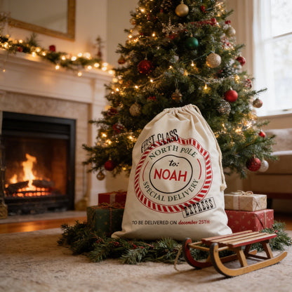 Santa Bag - Personalized Santa Bags - Custom Santa Bag Joyful Moose