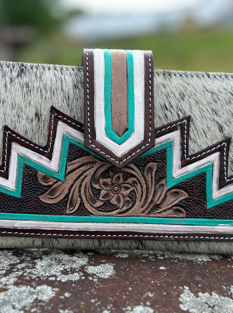 Western Cowhide Leather Purse & Wallet Wild Cactus Boutique