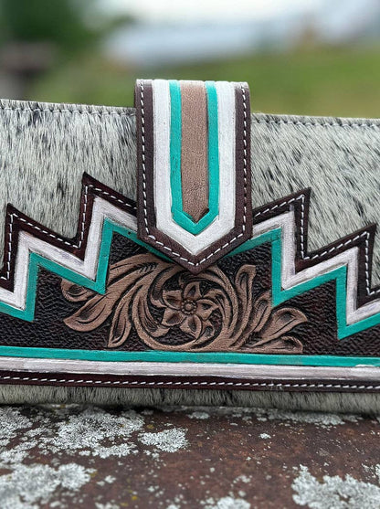 Western Cowhide Leather Purse & Wallet Wild Cactus Boutique