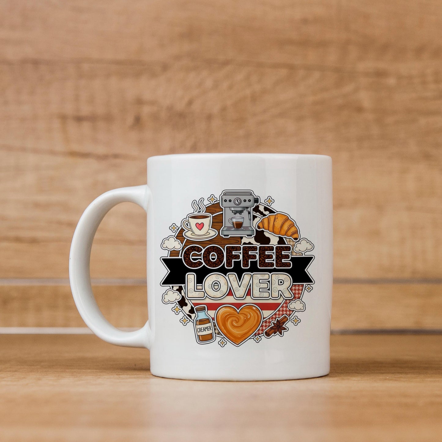 Coffee Lover Mug - Espresso Machine Ceramic Coffee Cup Gift for Latte Lovers Joyful Moose