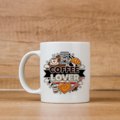 Coffee Lover Mug - Espresso Machine Ceramic Coffee Cup Gift for Latte Lovers Joyful Moose