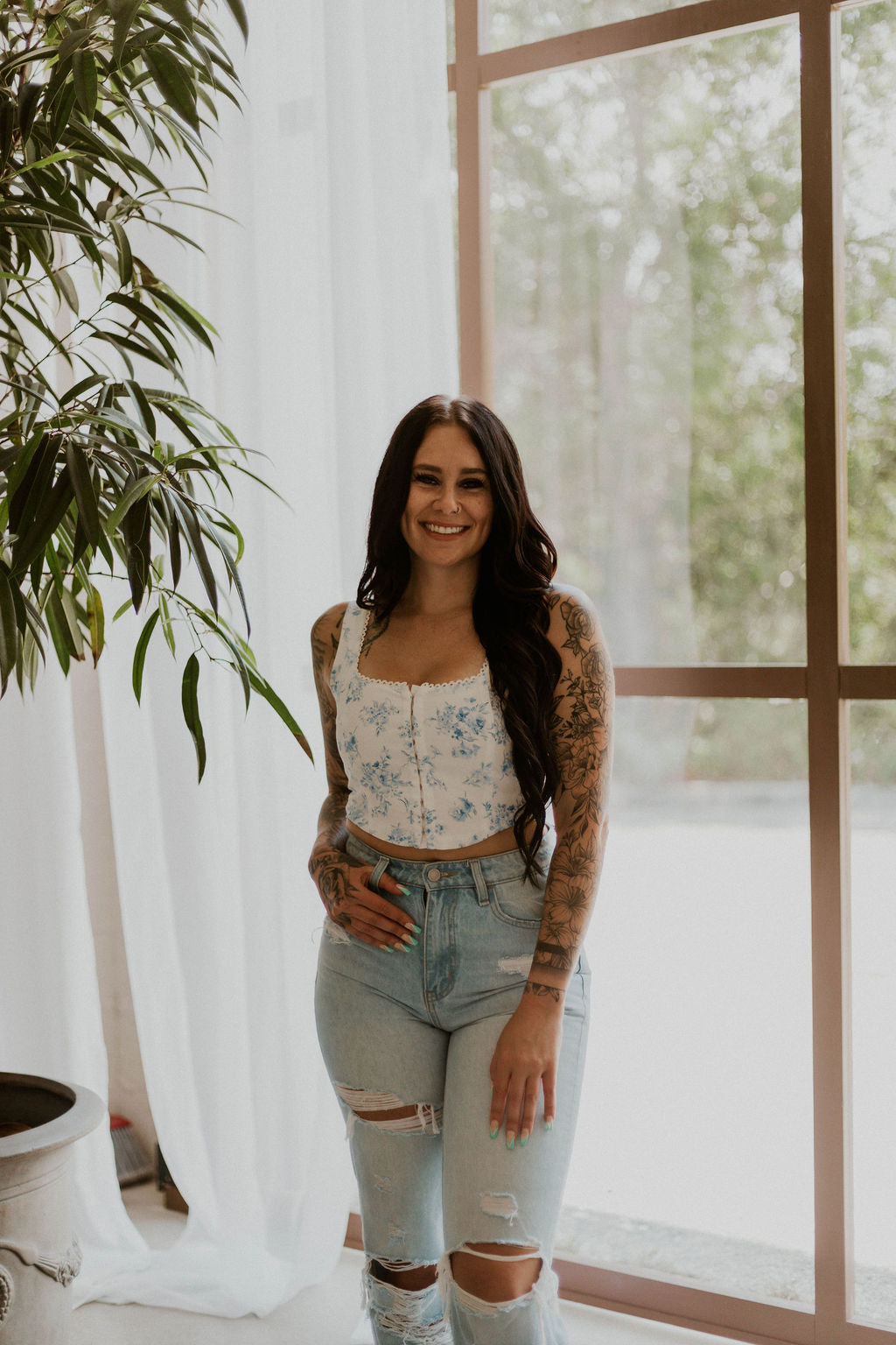 Sophia's Floral Crop Top Wild Cactus Boutique