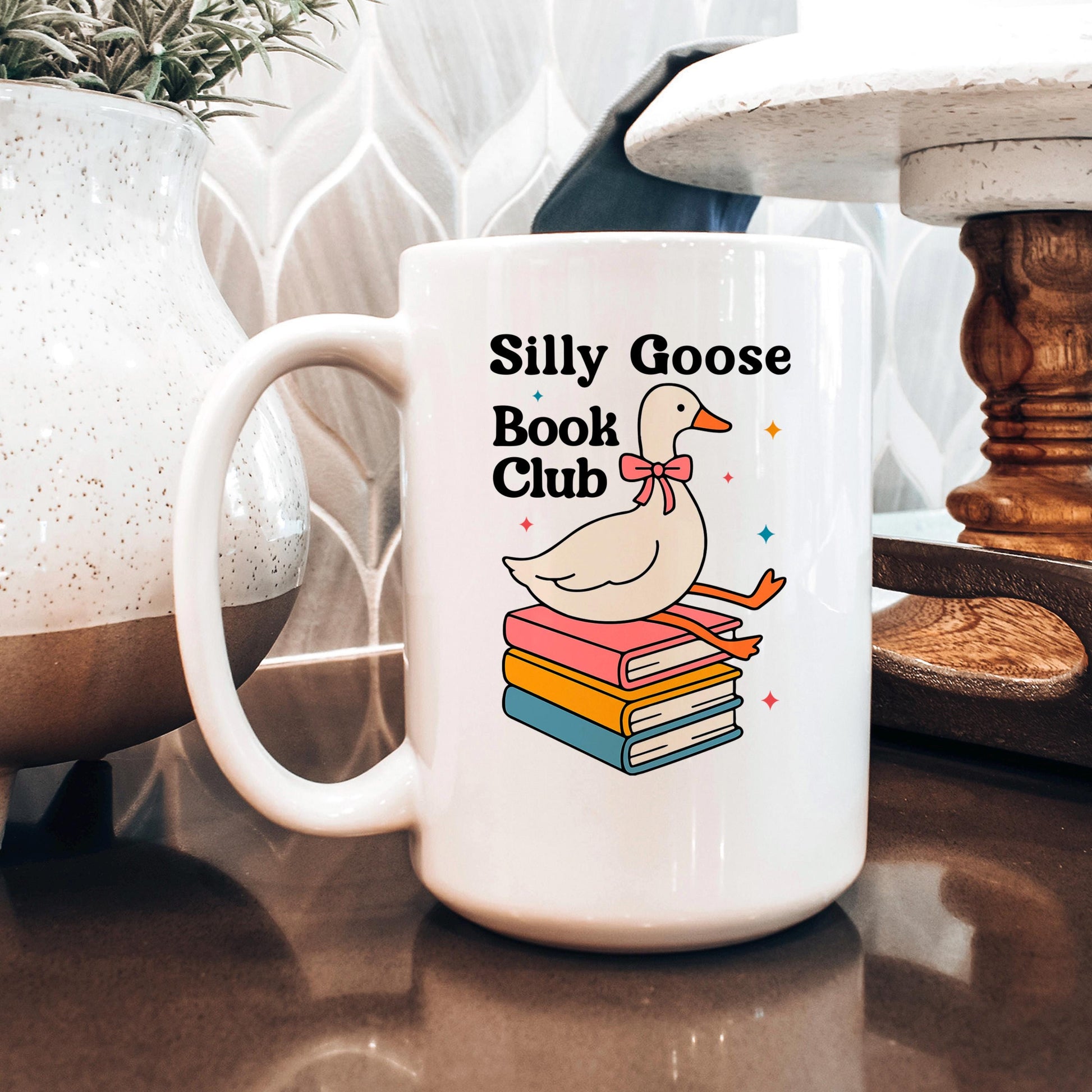 Book Club Mug – Quirky Coffee Cup for Book Lovers | Ceramic, Microwave Safe Joyful Moose