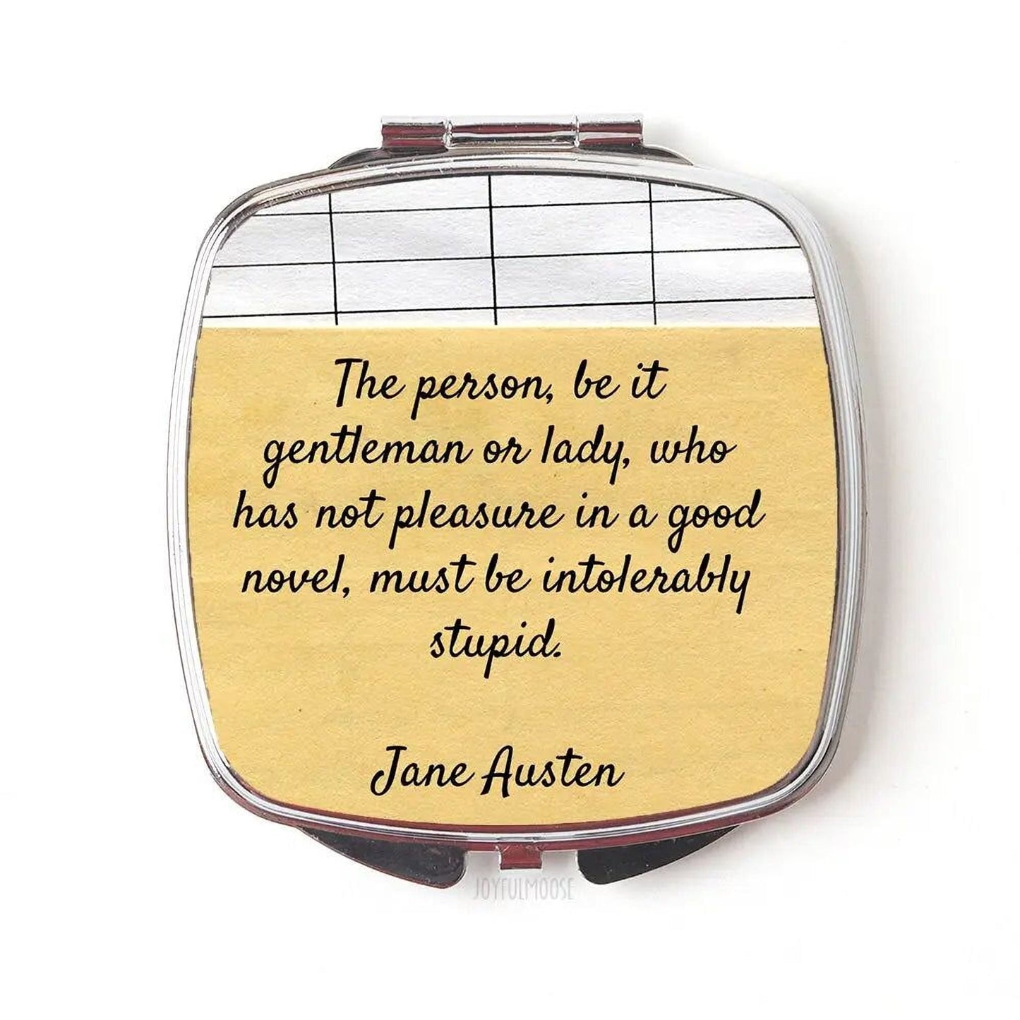 Jane Austen Compact Mirror - Jane Austen Gift - Jane Austen Quote Compact Mirror, literary gift for reader Joyful Moose