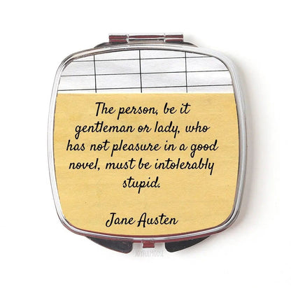 Jane Austen Compact Mirror - Jane Austen Gift - Jane Austen Quote Compact Mirror, literary gift for reader Joyful Moose