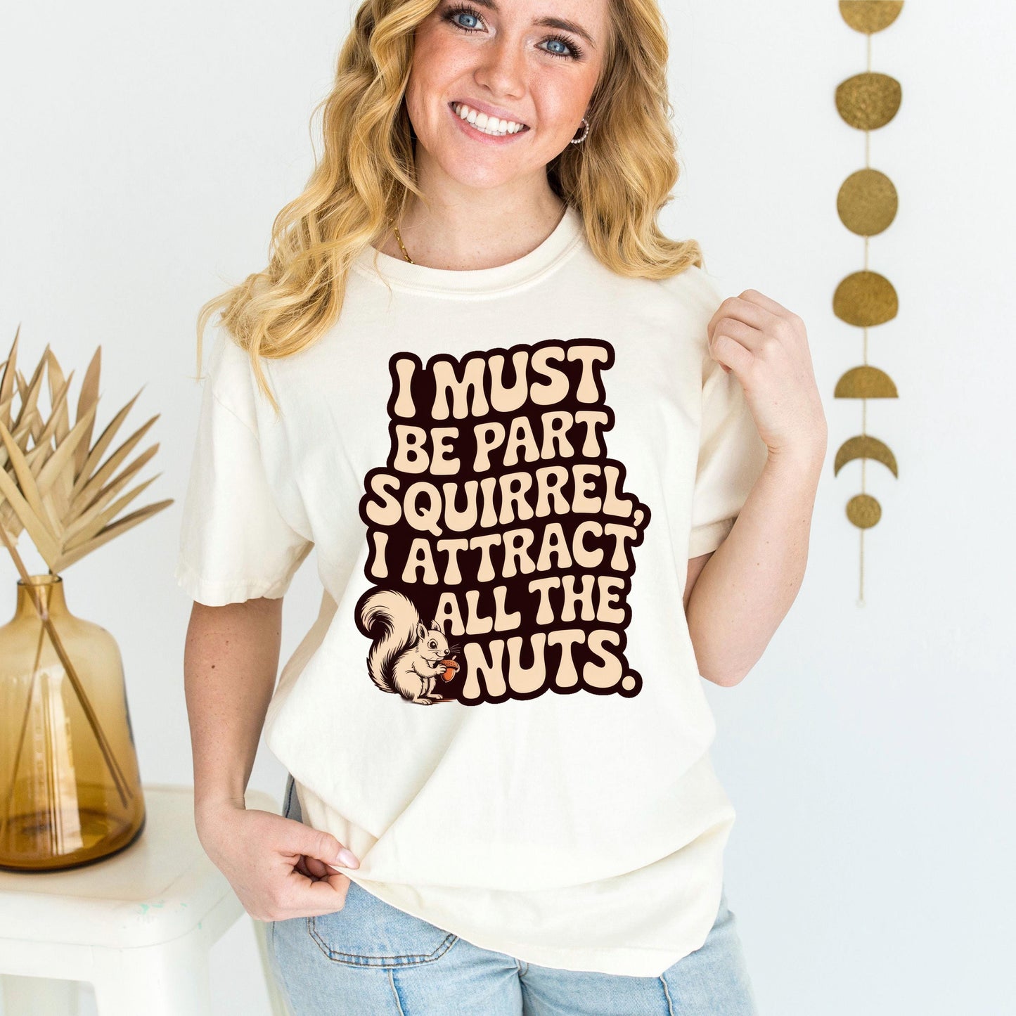 Comfort Colors Tee - Funny Squirrel Shirt With Cute Illustration | Relaxed Fit Casual Women T-Shirt Joyful Moose