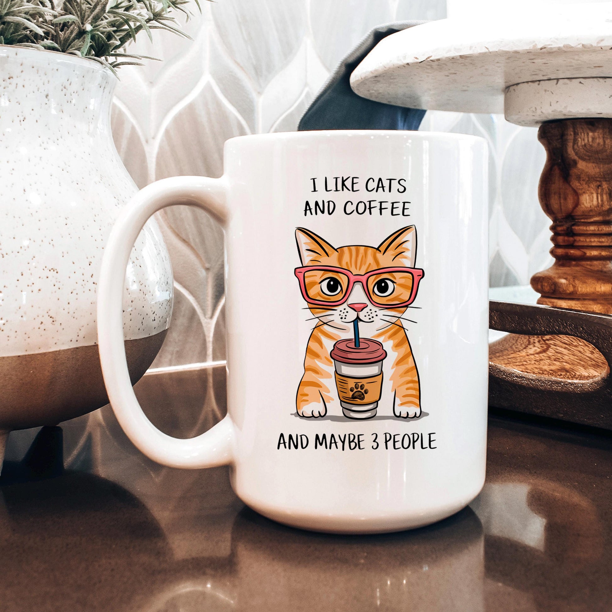Orange Tabby Cat Mug – Funny Cat Coffee Mug | Ceramic Microwave Safe Cup Joyful Moose